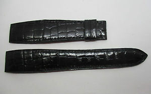 【送料無料】腕時計 ウォッチ ブレスレットクロコダイルノワールbracelet pour montre a anses fixes en crocodile noir t20 cousu main