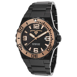 【送料無料】腕時計　ウォッチ　スイスラブラックステンレススティールブレスレットアラームswiss legend 10008bb11ra negro brazalete de acero inoxidable hombres reloj