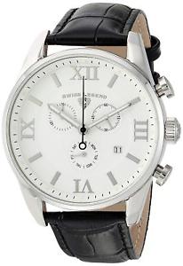 【送料無料】腕時計　ウォッチ　スイスブラックレザーベルトケースシルバーアラームswiss legend 22011 02 blk correa negra de cuero plata estuche hombres reloj