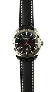 【送料無料】腕時計　ウォッチ　スイスレディースアラームシルバーブラックレザーステンレススチールswiss military hanowa seores reloj 06428204007 cuero negro plata de acero inoxidable