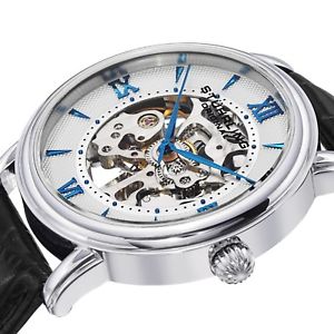 【送料無料】腕時計　ウォッチ　ステンレスタイミングベルトスチールスケルトンクロックsthurling hombres 458g2 acero inoxidable reloj esqueleto con extra correa de