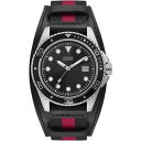 ゲス 【送料無料】腕時計　ウォッチ　ブラックレザーファブリックサブメートルreloj de hombre guess crew w1051g1 de tela negro rojo cuero sub 100mt nuevo