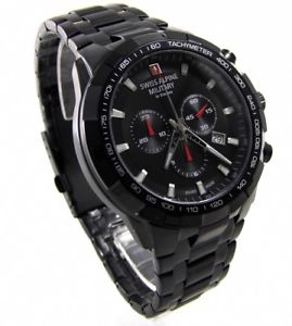 【送料無料】腕時計　ウォッチ　ナイツアラームクロノブラックステンレススチールスイスアルプスswiss alpine military by grovana 70439177 caballeros reloj chrono acero inoxidable negro