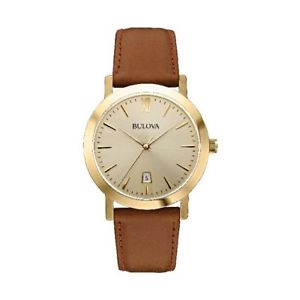 【送料無料】腕時計　ウォッチ　テンポカサゴールドリリースorologio solo tempo uomo bulova 97b135 cassa acciaio pvd oro pelle marrone data