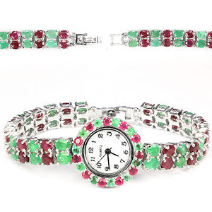 【送料無料】腕時計 ウォッチ スターリングシルバーピンクエメラルドルビーインチreloj de pulsera 925 plata esterlina genuino natural esmeralda y rosa de rub 75 pulgadas 【送料無料】腕時計 ウォッチ スターリングシルバーピンクエメラルドルビーインチreloj de pulsera 925 plata esterlina genuino natural esmeralda y rosa de rub 75 pulgadas