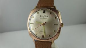 【送料無料】腕時計 ウォッチ ビンテージガラスブレスレットアラーム vintage vidriera spezimatic 26 rubis pulsera de cuero automatik reloj hombre b5