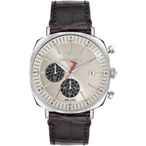 【送料無料】腕時計　ウォッチ　キングクロノベラペレorologio uomo trussardi tking r2471621002 chrono vera pelle marrone