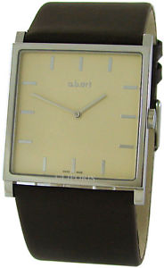 ̵ӻסå֥饦쥶ȥåץ顼ॢa b art hecho en suiza reloj para hombre xl carr diseo correa cuero marrn