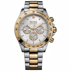 【送料無料】腕時計　ウォッチ　ヒューゴボスクロノアラームバイカラーゴールドシルバーhugo boss 1512960 ikon chrono reloj bi color oroplata nuevo