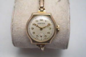 【送料無料】腕時計 ウォッチ ゴールドレディースゴールドベルトreloj de pulsera vintage vertex 9ct oro seoras correa de oro de 9ct