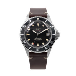 【送料無料】腕時計 ウォッチ ミットwalter mitt acciaio automatico miyota nero datario pelle marrone orologio uomo 【送料無料】腕時計 ウォッチ ミットwalter mitt acciaio automatico miyota nero datario pelle marrone orologio uomo