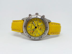 【送料無料】腕時計　ウォッチ　クロノグラフフィリップスイスカサウォッチウォッチwatch chronograph philip watch swiss made yellow cassa acciaio cinturino pelle