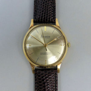 ̵ӻסåޥ˥奢르reloj de pulsera vintage accurist 21 joya manual wind 9ct de oro c1960 en gwo