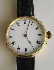 【送料無料】腕時計　ウォッチ　ゴールドプレニルヴァーナkゴールドアンティーク18k gold trench watch 1913 prewwi 34mm nirvana 750 oro 18k reloj antiguo 18ct