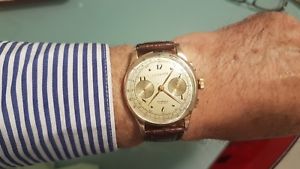 【送料無料】腕時計 ウォッチ クロノグラフソリッドゴールドカッタービンテージゴールドchronograph 18k solid gold cutter vosc vintage 50 37 mm oro 18k ***stunning***
