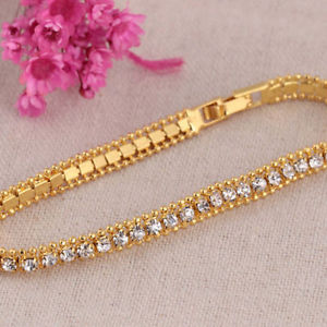 ̵ۥ֥쥹åȡꡡɥܥåƥ˥֥쥹åwoman tennis bracelet with yellow gold 18 kt rolled with gift box for