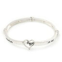 【送料無料】ブレスレット アクセサリ- シルバーフレックスブレスレットburn silver you are always in my heart flex bracelet up to 20cm wrist