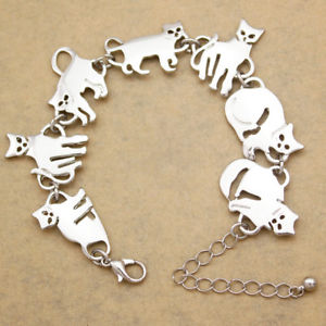 【送料無料】ブレスレット　アクセサリ—　バステトペットチェーンリンクブレスレットas fr33418 bastet chaton cat pet charm chain link en alliage de zinc bracelets