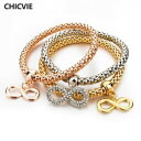 【送料無料】ブレスレット アクセサリ- ブレスレットレプラーククリスタルas fr35011 bracelets couleur or infinity pour les femmes plaque cristal charme