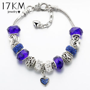 【送料無料】ブレスレット　アクセサリ—　デガラスas de37154 europaische weinlese silber farben charme glas fur deauen zinn legie