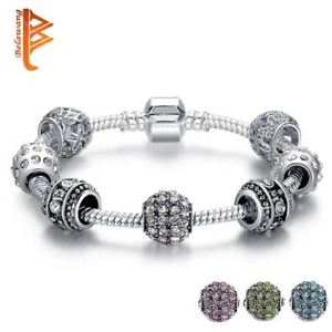 【送料無料】ブレスレット アクセサリ— ペンダントwomensブレスレットシルバーfashion bracelet silver with crystal bead pendant womens