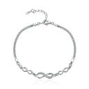 【送料無料】ブレスレット アクセサリ- ダブルチェーンスターリングシルバーブレスレットendless love infinity double chain 925 sterling silver bracelet b01