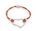 heart bracelet leather bracelet rhinestones brown rosegold colours womens camelハートブレスレットレザーブレスレットレディースキャメル※注意※NYからの配送になりますので2週間前後お時間をいただきます。人気の商品は在庫が無い場合がございます。ご了承くださいませ。サイズの種類の商品は購入時の備考欄にご希望のサイズをご記載ください。　携帯メールでの登録ですと楽天からのメールが届かない場合がございます。