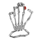 【送料無料】ブレスレット アクセサリ— ファッションパンクシルバースケルトンスケルトンブレスレットスレーブリング5xfashion punk silver skeleton hand finger skeleton bracelet slave ring i1g6(4)