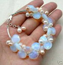 【送料無料】ブレスレット アクセサリ- ムーンストーンパールブレスレットサイズlmzb04 charming moonstone pearl pearls silver plated bracelet adjustable size