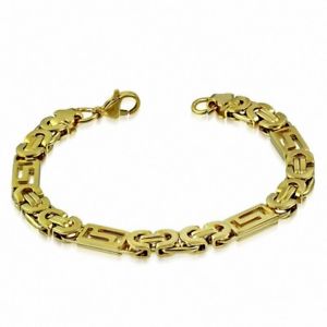 ̵ۥ֥쥹åȡꡡ󥺥ƥ쥹֥쥹åȥɥӥåmens stainless steel bracelet gold byzantine mesh 22 cm
