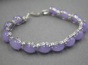 【送料無料】ブレスレット アクセサリ- ヒーターナシビードリンクブレスレット charm 10mm purple heating jade pear bead with aolly link bracelet 192cm