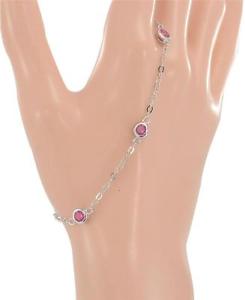 ブレスレット　アクセサリ—　スターリングシルバーベゼルセットルビーブレスレット925 sterling silver bazel set 4 sections ruby bracelet 714