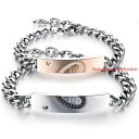 【送料無料】ブレスレット アクセサリ— カップルステンレスマッチングリンクチェーンブレスレットmen womens couple stainless steel love matching heart design link chain bracelet