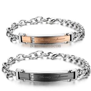 【送料無料】ブレスレット アクセサリ— ステンレススチールブレスレットクリスマスthe only one foerver men women stainless steel couples bracelet christmas gift