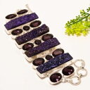 ブレスレット 【送料無料】ブレスレット　アクセサリ—　チタニウムアメジストシルバージュエリーブレスレットtitanium druzy, amethyst gemstone silver jewelry bracelet 78 nrb1660