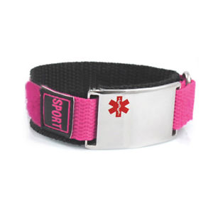 楽天hokushin【送料無料】ブレスレット　アクセサリ—　キッズピンクスポーツブレスレットmyiddr kids pink sport medical id bracelet, adjustable, blank, clearance