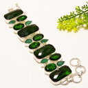 【送料無料】ブレスレット アクセサリ— エメラルドクォーツグリーンオニキスシルバージュエリーブレスレットemerald quartz, green onyx gemstone silver jewelry bracelet 78 nrb1558(4)