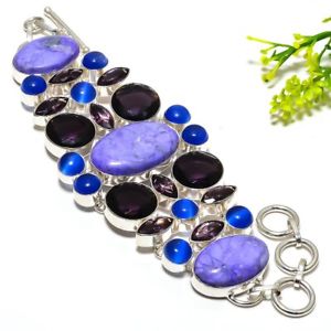 【送料無料】ブレスレット　アクセサリ—　アメジストブレスレットoutstanding howlite,amethyst amp; blue cats eye gemstone jewelry bracelet 78