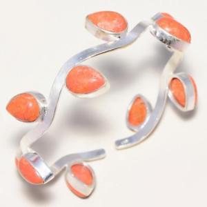 【送料無料】ブレスレット アクセサリ— ターコイズシルバーブレスレットカフred copper turquoise gemstone 925 silver bracelet cuff