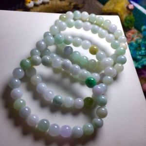 【送料無料】ブレスレット　アクセサリ—　75mm75mm natural jadeite gemstone round beads fashion stretch bracelet women gifts