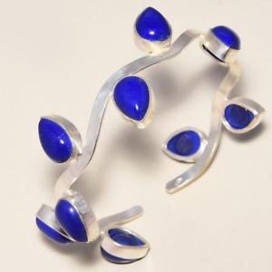 【送料無料】ブレスレット　アクセサリ—　blue lapis lazuli gemstone925silve bracelet cuffblue lapis lazuli gemstone 925 silve bracelet cuff