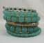 ̵ۥ֥쥹åȡꡡСȡ᥿륬饹ӡåץ֥쥹åsilver tone metal amp; blue glass beaded coil wrap bracelet