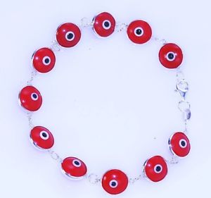 【送料無料】ブレスレット アクセサリ— トルコギリシャスターリングシルバーブレスレットred solid evil eye dark blue turkish greek hamsa 925sterling silver bracelet