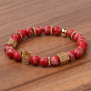 ̵ۥ֥쥹åȡ—ޥ饦֥쥹åhigh grade 8mm red regalite stone gold p...
