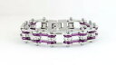 【送料無料】ブレスレット　アクセサリ—　バイカーチェーンブレスレットステンレススチールアメリカbiker chain bracelet stainless steel purple and silver usa shipper