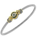 【送料無料】ブレスレット アクセサリ— イェローゴールドczhamsaケーブルwomensブレスレットsilver yellow gold blue...
