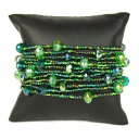 yzuXbg@ANZT?@XghGhO[`FRKXuXbgNXvbr146 12 strand emerald green crystals czech glass bracelet magnetic clasp 75