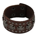 yzuXbg@ANZT?@}^NXX^bhuEU[JtuXbgmaltese cross studs brown leather cuff bracelet