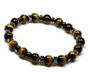 【送料無料】ブレスレット アクセサリ- キャッツアイヘマタイトチャクラバランシングブレスレットuk men ladies lava tigers eye hematite chakra balancing natural stone bracelet