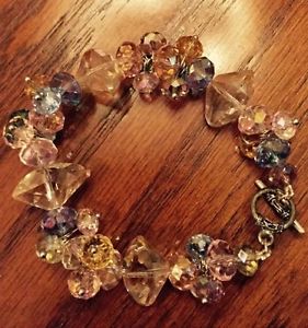 【送料無料】ブレスレット　アクセサリ—　クリスタルブレスレットマルチカラーcrystal looking custommade bracelet, various colors multicolor 3